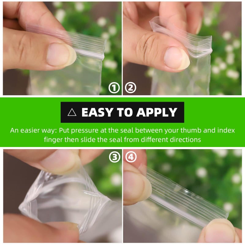 JINYONBAG Small Plastic Bags 4x6, 200pcs, Transparent for Pills, Clear Reusable Baggies for Jewelry, Coins, Candy, etc - Image 3