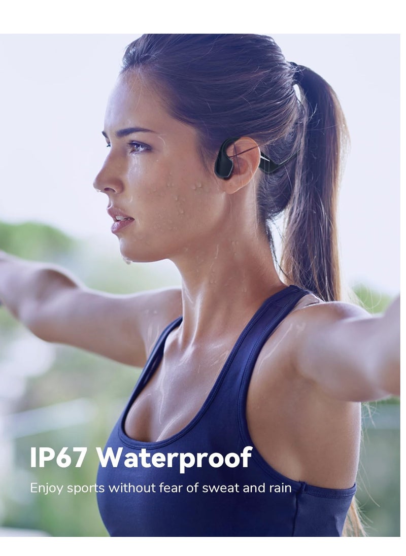 Captaintech Bluetooth Bone Conduction Headphones, Open-Ear Design with Mic, IP67 Waterproof Sports Earphones, 15-Hour Battery Life for Running, Cycling, and Workouts.  - Image 5