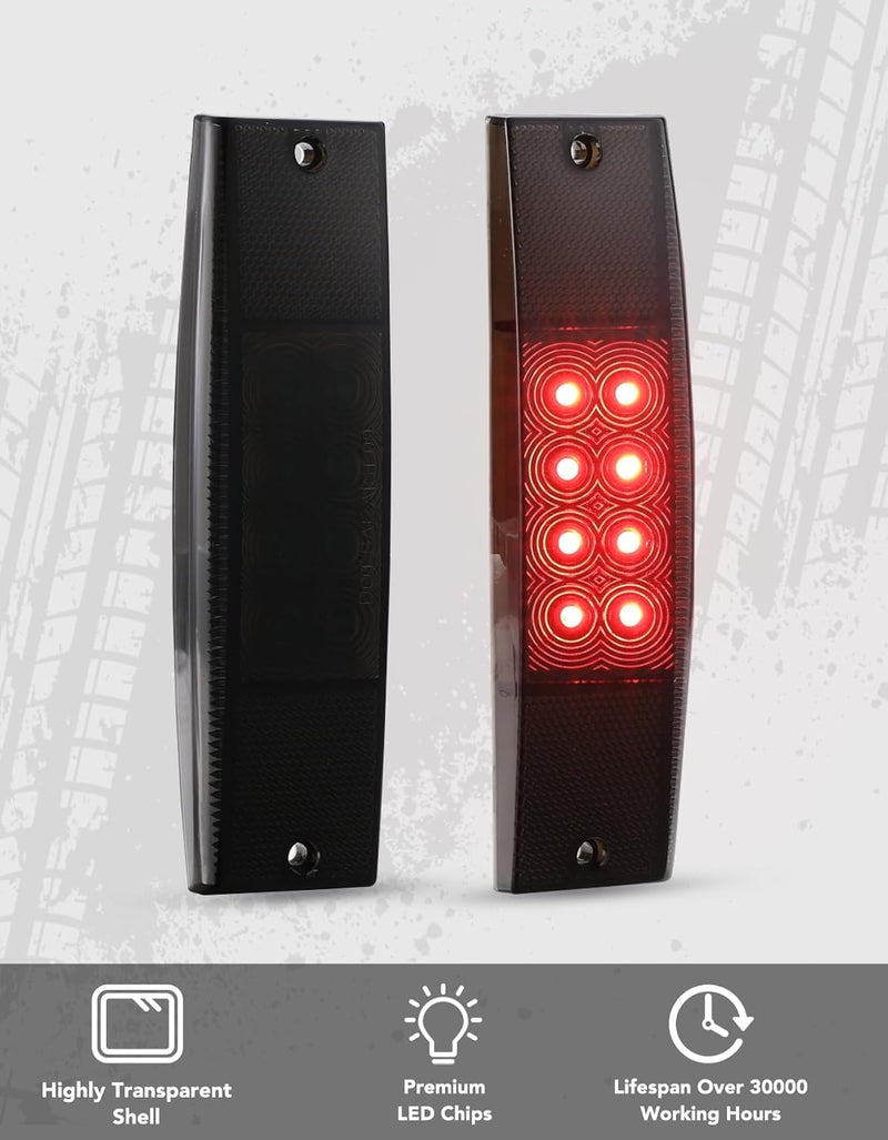 A & UTV PRO LED Tail Lights Kit for Polaris Ranger 400 570 Midsize 800 EFI - Smoked Rear Brake Stop Taillight Assembly - Image 5