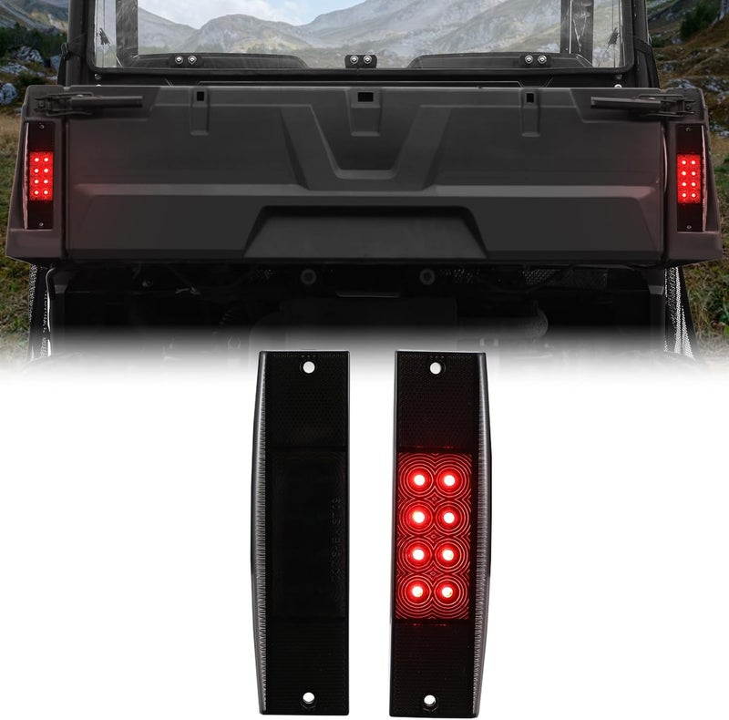 A & UTV PRO LED Tail Lights Kit for Polaris Ranger 400 570 Midsize 800 EFI - Smoked Rear Brake Stop Taillight Assembly - Image 1