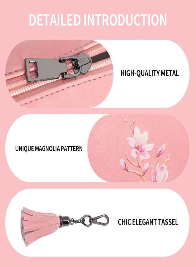 Pomelo Best Crossbody Purses for Women with Built-in RFID Wallet, Soft Suede Leather Shoulder Bags with Adjustable Strap for Travel, Work, Daily Use Pink - Image 5