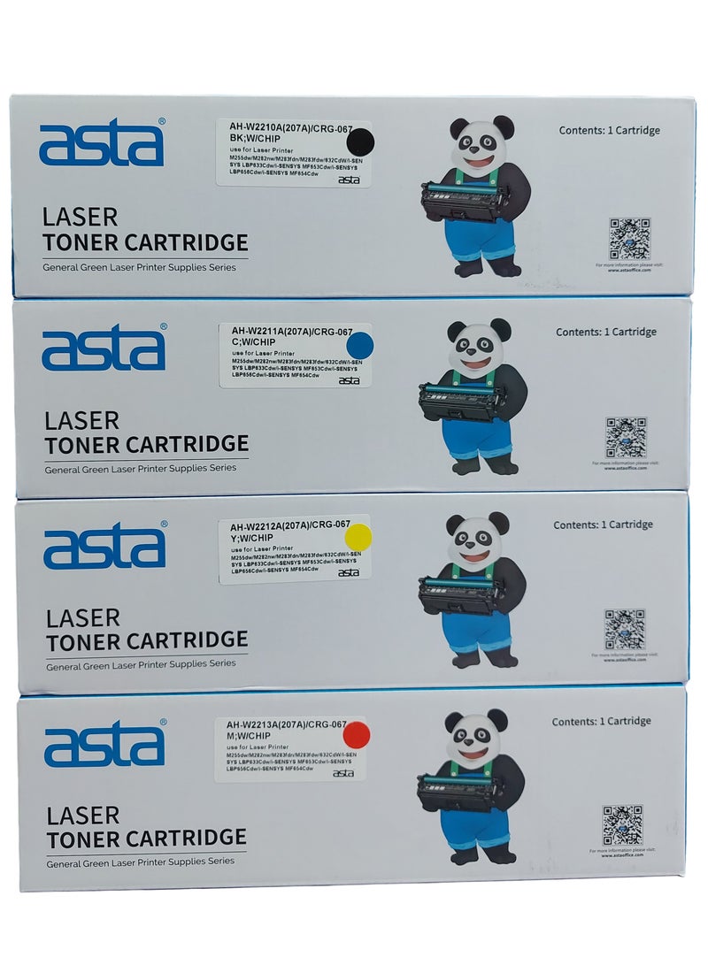 Asta Compatible With 067 067H Toner Set (With Chip) Toner Cartridge to Replacement For Canon 067 067H Works With Toner Canon i-SENSYS MF655CDW MF657CDW LBP631CW LBP633CDW MF651CW Printers (Black Cyan Yellow Magenta) - Image 4