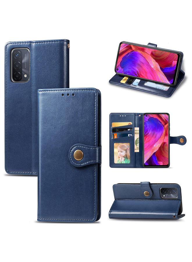 اس-توب جراب لهاتف OPPO A93 5G / A74 5G جراب هاتف من الجلد بلون سادة مع مشبك وحزام وإطار للصور وفتحة للبطاقات ومحفظة ووظيفة الحامل - Image 1