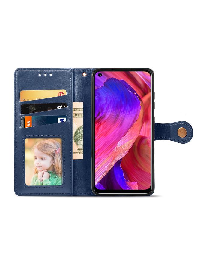 اس-توب جراب لهاتف OPPO A93 5G / A74 5G جراب هاتف من الجلد بلون سادة مع مشبك وحزام وإطار للصور وفتحة للبطاقات ومحفظة ووظيفة الحامل - Image 3