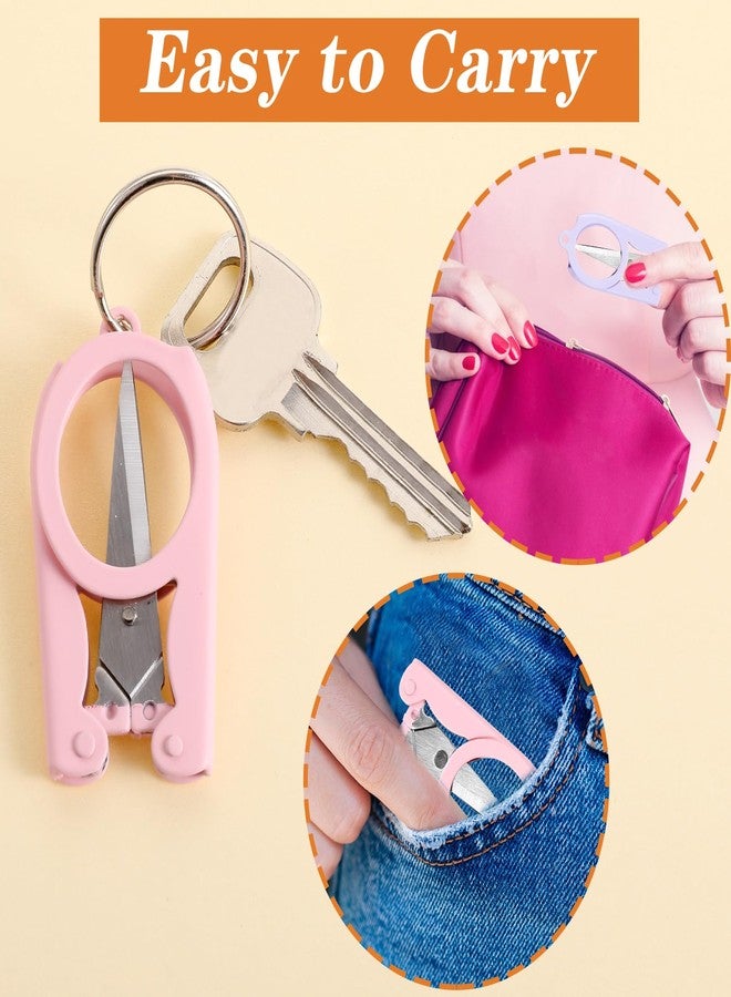 Grevosea 3Pcs Mini Scissors, Stainless Steel Badge Reel Portable Little Travel Scissors With Safety Cap Folding Shears Tiny Cutter for Cutting Scrapbooking Crafting Sewing - Image 4