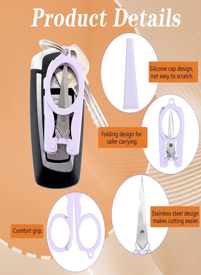 Grevosea 3Pcs Mini Scissors, Stainless Steel Badge Reel Portable Little Travel Scissors With Safety Cap Folding Shears Tiny Cutter for Cutting Scrapbooking Crafting Sewing - Image 3