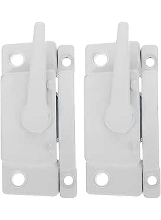 2 Pair White Cam Sash Locks For Horizontal Sliding Windows Left And Right Composite Window Locks Double Hung Patio Door Security Latches - Image 1