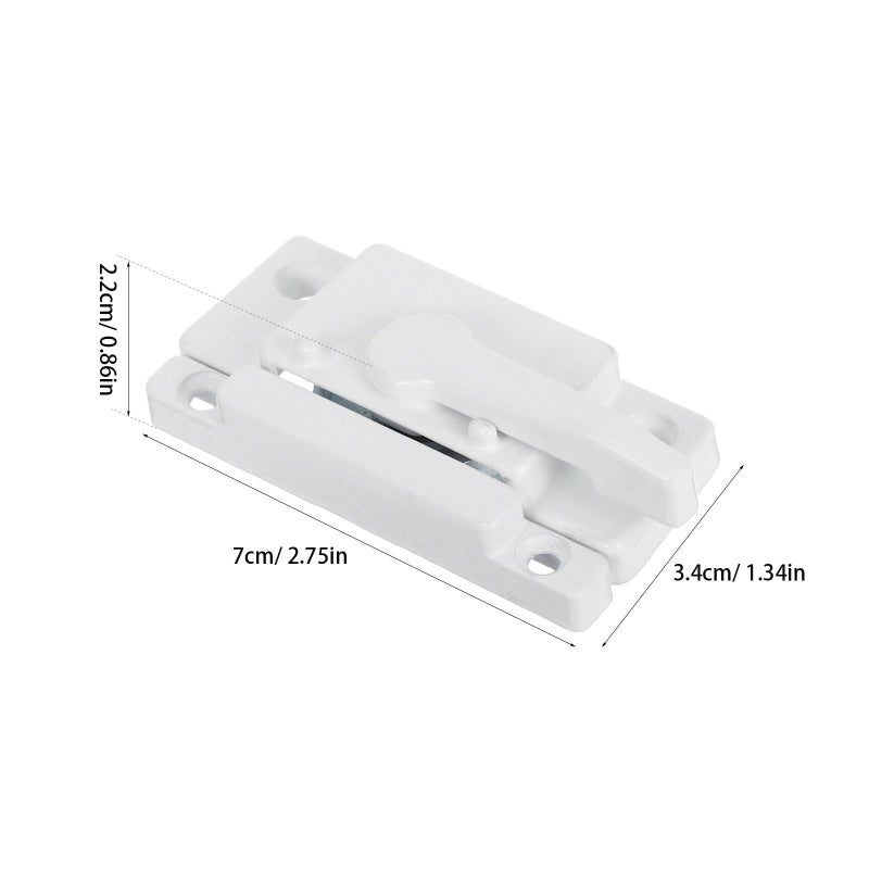 2 Pair White Cam Sash Locks For Horizontal Sliding Windows Left And Right Composite Window Locks Double Hung Patio Door Security Latches - Image 3