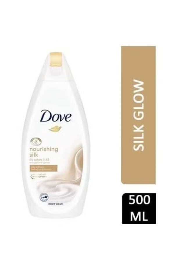 Dove Nourishing Silk Body Wash 500ml – Moisturizing & Gentle Shower Gel for Soft, Smooth & Fresh-Looking Skin | Daily Body Cleanser for Men & Women