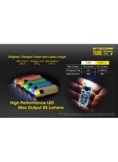 نايت كور مصباح يدوي Nitecore Tube V2.0 Keychain، 55 لومن ساطع وقابل لإعادة الشحن عبر USB وخفيف الوزن للغاية وصغير الحجم (أسود)  - Image 2