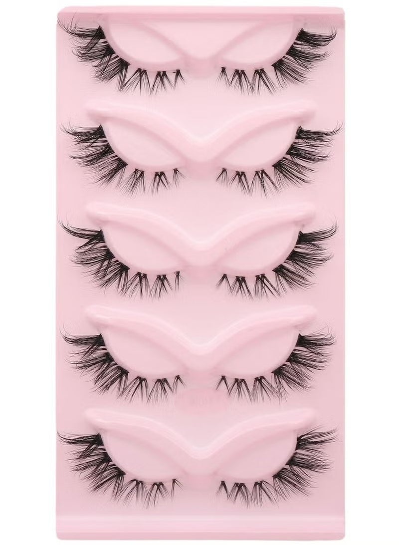 Generic Reusable Long Lasting Natural False Eyelashes Ladies Party False Eyelashes 3D Curl (5 Pairs)  - Image 3