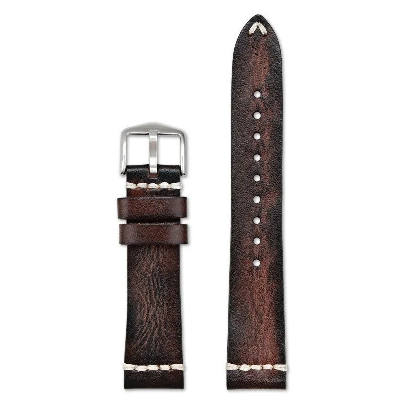 Bluejw Vintage Gradient Cowhide Watch Strap Replacement for Rolex & Omega – Luxury Leather Band with 316L Solid Stainless Steel Clasp - Image 1