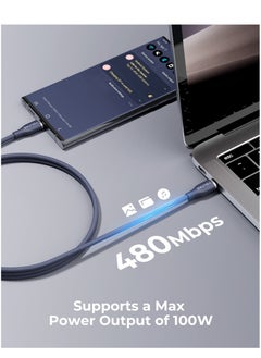 VOLTME USB C to USB C Cable 100W, PD 5A Fast Charging [1m/3.3ft] Double Nylon Braided Type-C Charging Cord, Compatible with iPhone 16 Pro/Max/Plus, 15/14/13 Series, iPad Pro/Air, MacBook Pro/Air, Galaxy S24/S23 Ultra, Huawei P60, Xiaomi, Tablets, LG, Google Pixel & More - Durable & High-Speed Charger (Blue)  - Image 5