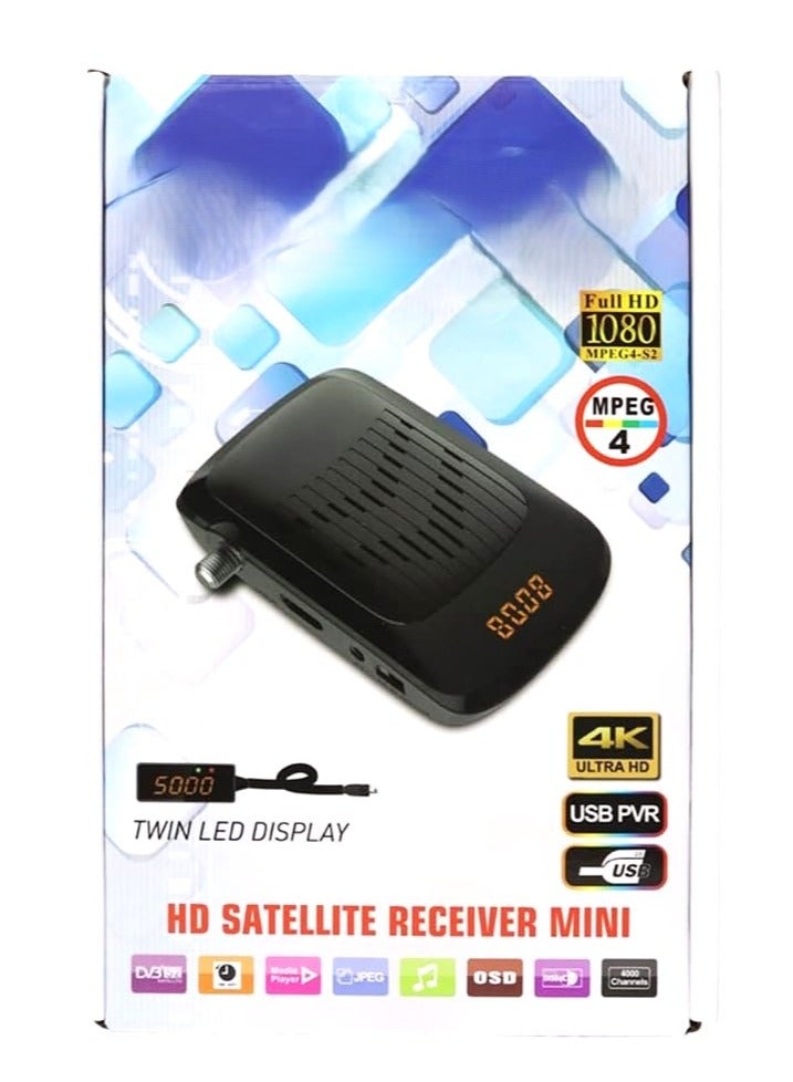 SATELLITE HD PRO MINI RECEIVER ORIGINAL With Ku_Nilesat Channel List Free installation plug and play FULL HD Channels 4000 USB PVR supported 1080 MPEG4 OSD etc