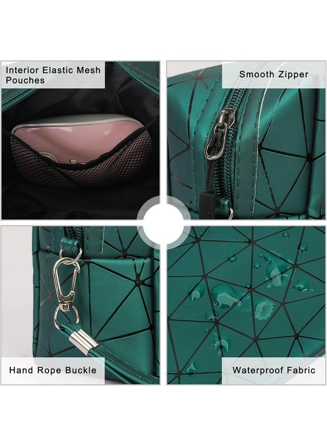 NFI essentials PU Diamond Print Makeup Pouch for Women Stylish Pouch for Makeup Accessories Storage Cosmetic Pouch Make up Bag for Girls Travel Organiser Pouch - Image 3