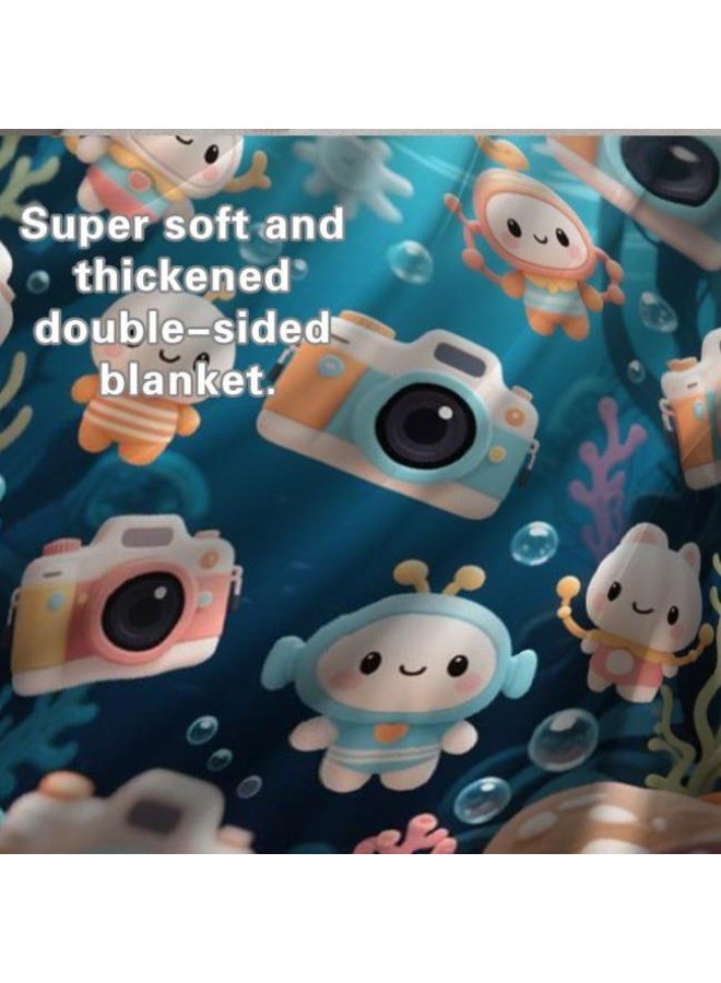 عام بطانية رقيقة من الفانيلا الكرتونية للأطفال والرضع (دافئة ومريحة، ومناسبة للنوم والألعاب) 70 سم * 100 سم - Image 5