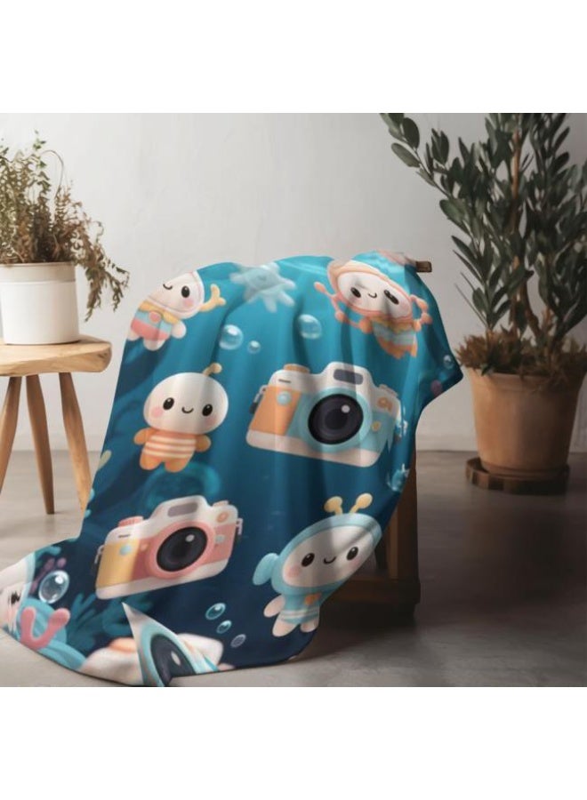 عام بطانية رقيقة من الفانيلا الكرتونية للأطفال والرضع (دافئة ومريحة، ومناسبة للنوم والألعاب) 70 سم * 100 سم - Image 4