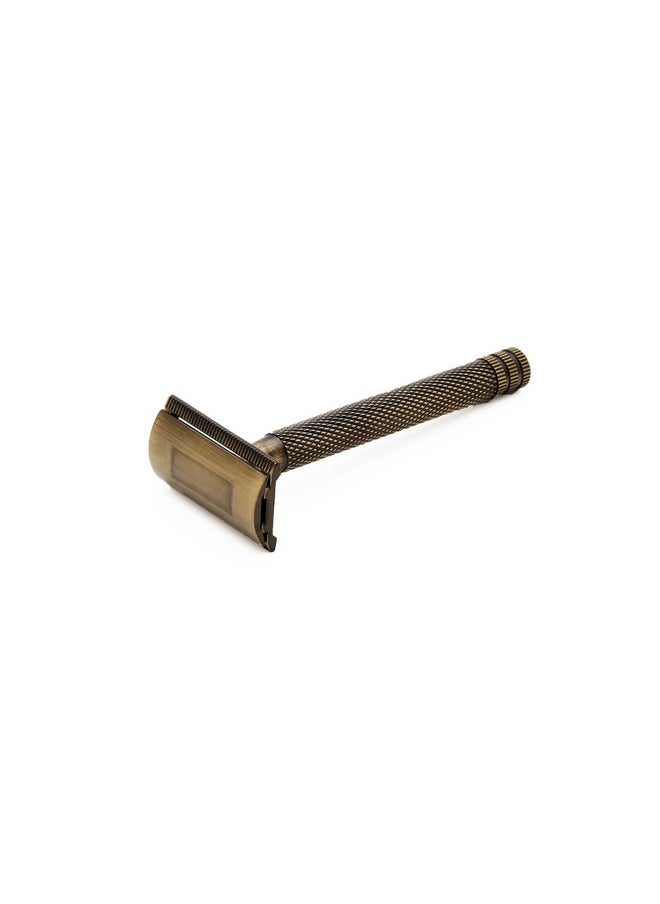 Pristine Pristine Shaving Double Edge Safety Razor For Men Antique Brass Classic & Traditional Shaving Razor (Close Comb)  - Image 1