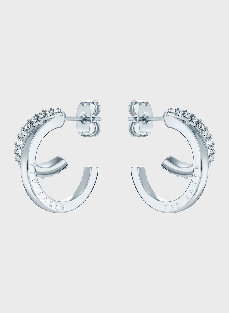Ted Baker Helias Crystal Double Hoop Crystal Earrings  - Image 2