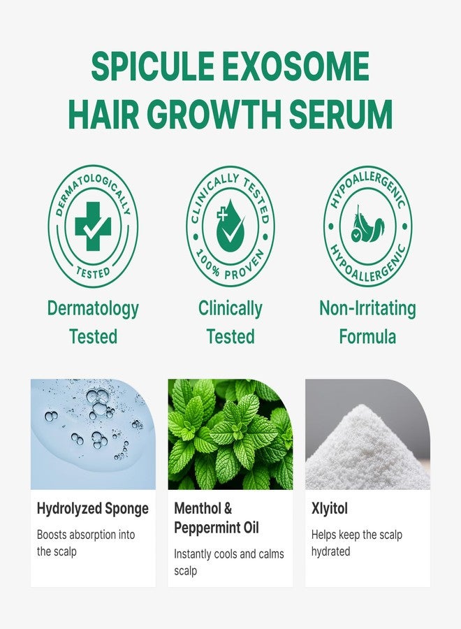 Fromforet Spicule Microneedling Exosome Hair Growth Serum, Hair Loss Treatments for Women and Men, Peppermint Oil Cooling Scalp Serum, Menthol, Korean Hair Care (0.5 fl oz / 15ml) - Image 4