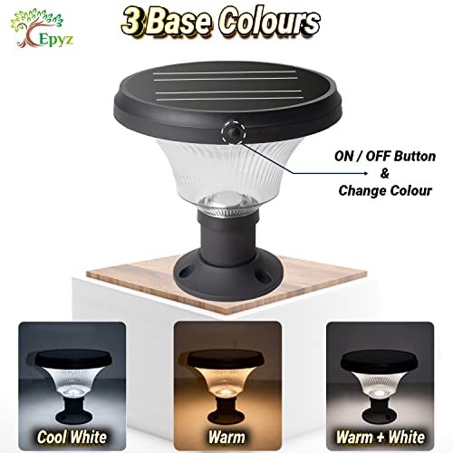 Epyz Solar Gate Pillar Light Outdoor Garden Home Round Shape Waterproof with 143LEDs,12,000maH Battery, 3 Type of Lights, Application for Fence, Garden, Wall, Outdoor [ Multicolour ] - Image 5