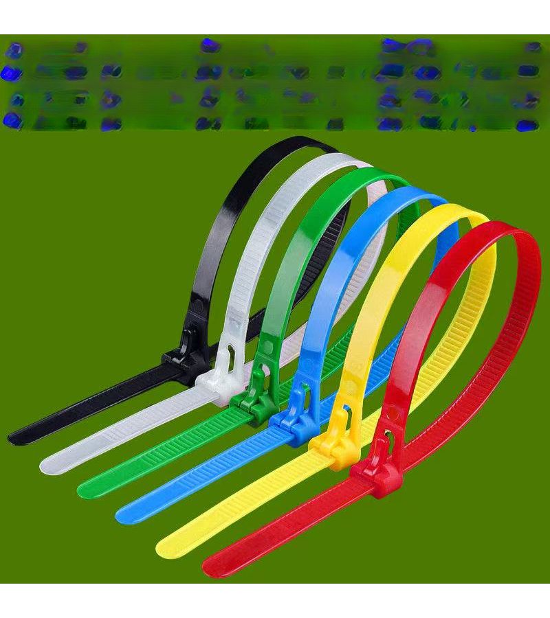 100 Piece Reusable Nylon Ratchet Straps Heavy Duty Cable Management Assorted Colors - Image 1