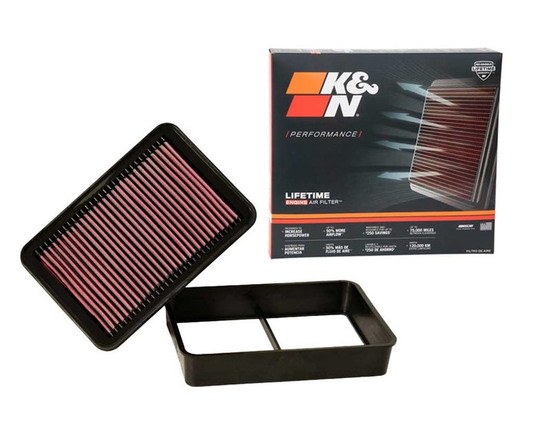 K&N Engine Air Filter: Reusable, Clean Every 75,000 Miles, Washable, Premium, Replacement Car Air Filter: Compatible with 2006-2017 Mitubishi (Lancer, VIII, Evolution, Raliart, Outlander,ASX), 33-2392 - Image 1