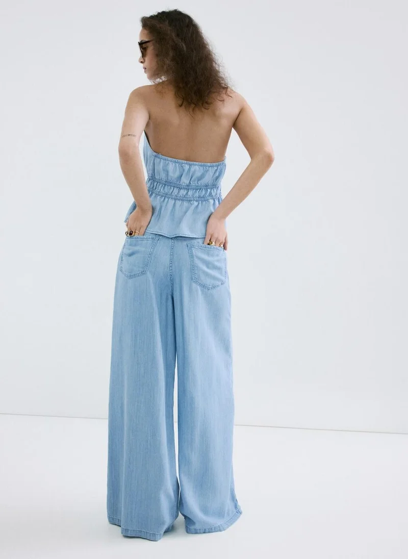 مانجو Mid-Rise Palazzo Jeans