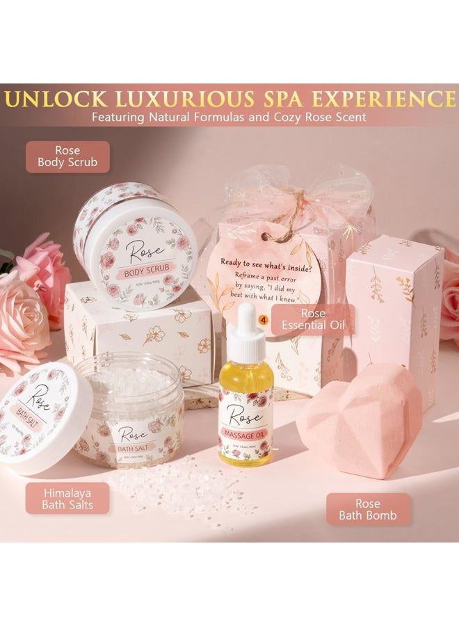 Qinline SPA Gifts for Women & Teen Girl – 10 PCS Mothers Day Birthday Gift Basket, Luxury Self Care Home Bath Set for Relaxing, Get Well Soon Care Package & Pampering Gifts for Her Friend Daughter Mom - Image 5