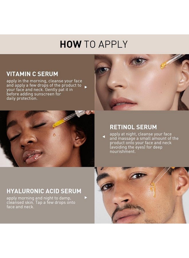 ايوي مجموعة سيروم الوجه من آيوي - تتضمن سيروم فيتامين سي، وسيروم الريتينول، وسيروم حمض الهيالورونيك - لتحسين ملمس البشرة، وإشراقها، وترطيبها - سيرومات نهارية وليلية لجميع أنواع البشرة - Image 5
