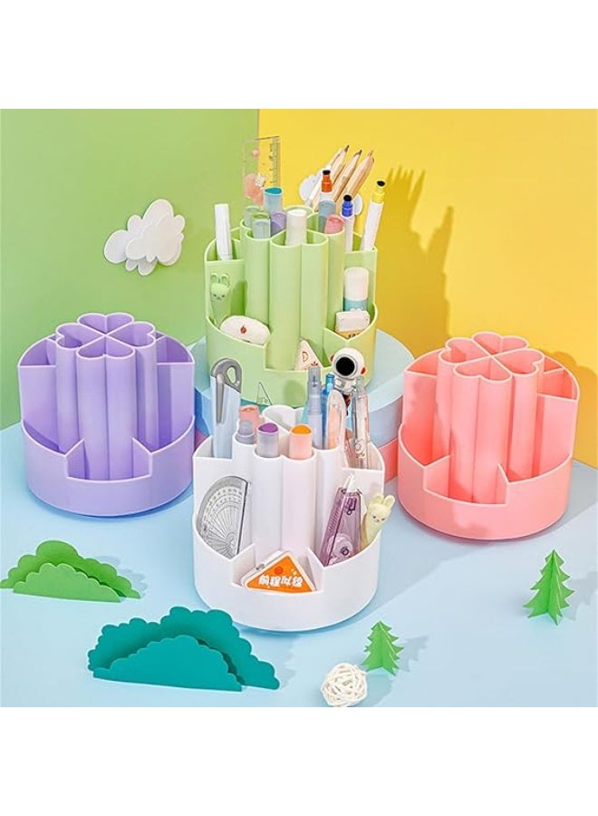 Spaceshoop Plastic Pen Container Rotatable Desk Makeup Brush Pen Holder Storage Cup Desk Stationery Organizer Table Pen Organizer  - Image 2