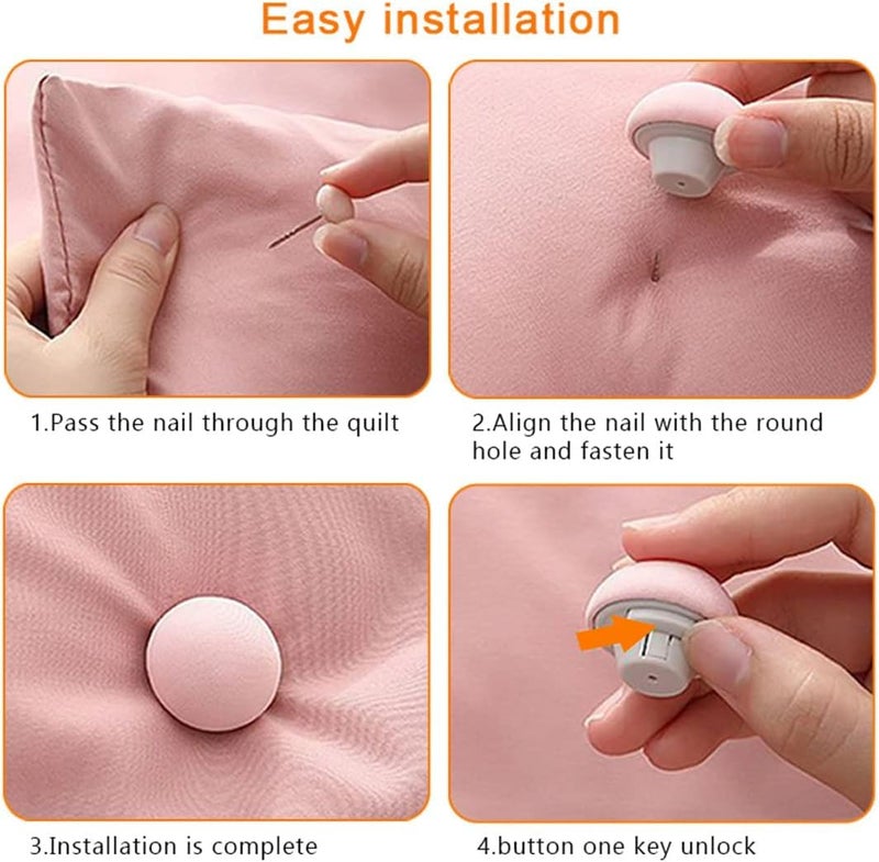 HKD HKD Duvet Pin Duvet Clips Duvet Cover Pins Comforter Clips with Soft Fabric Material Double Sided Pin Fasteners with Long and Short Nails for Quilt Cushions Curtains Set of 48  - Image 5