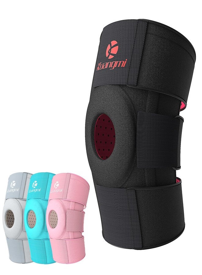 Kuangmi Knee Brace with Side Stabilizers & Patella Gel Pad,Adjustable Compression Knee Support with Arthritis Relief,Injury Recovery,Running,Weightlifting,Climbing(Black,2-Springs,L/XL - Image 1