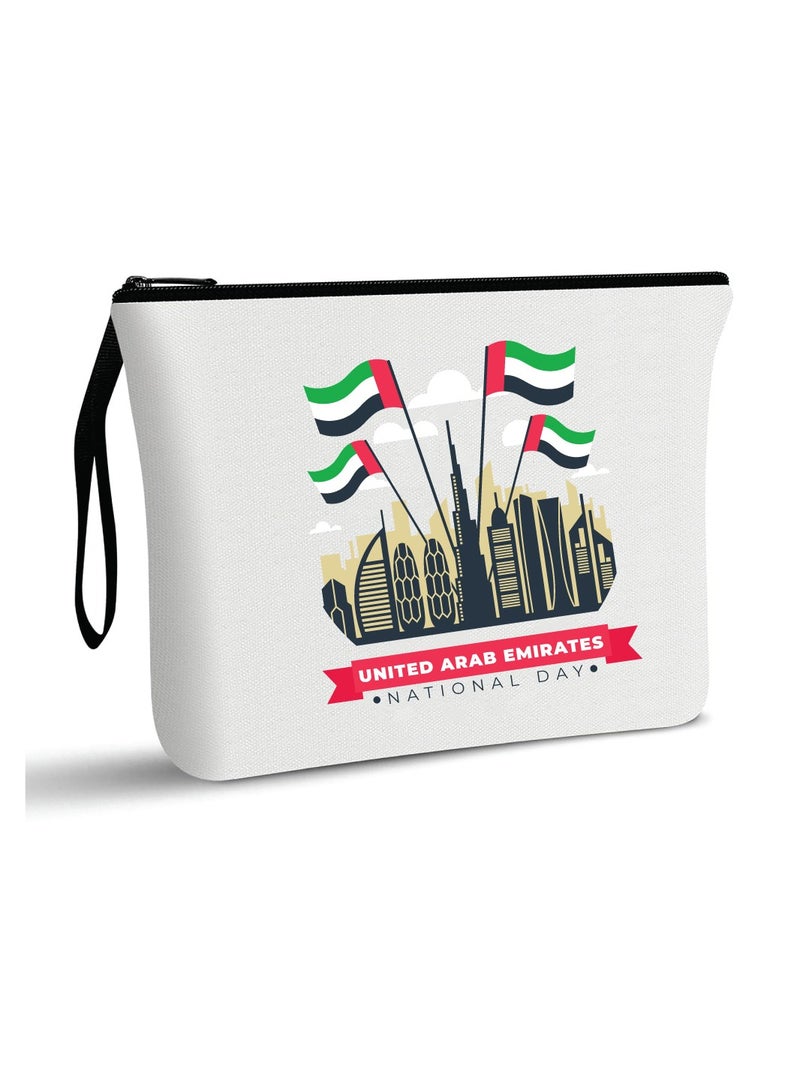 حقيبة مستحضرات التجميل لليوم الوطني لدولة الإمارات العربية المتحدة، حقيبة بسحاب كامل - احتفل بهدية اليوم الوطني لدولة الإمارات العربية المتحدة للمرأة - Image 1