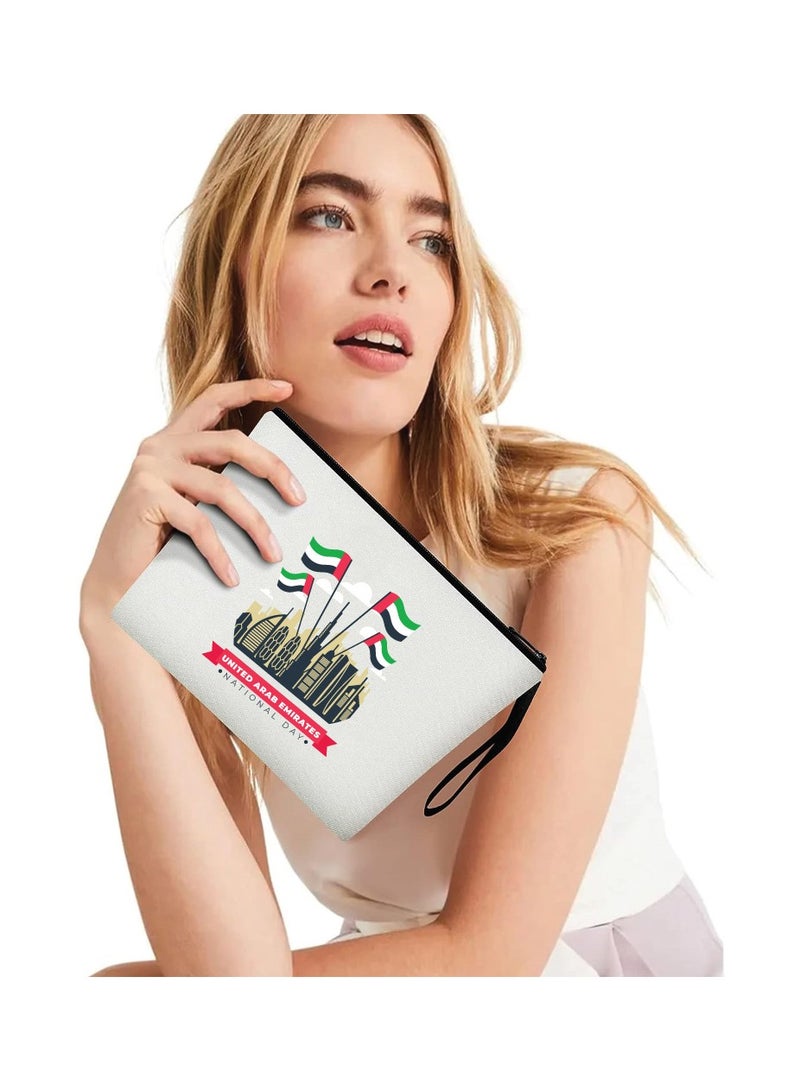 حقيبة مستحضرات التجميل لليوم الوطني لدولة الإمارات العربية المتحدة، حقيبة بسحاب كامل - احتفل بهدية اليوم الوطني لدولة الإمارات العربية المتحدة للمرأة - Image 4