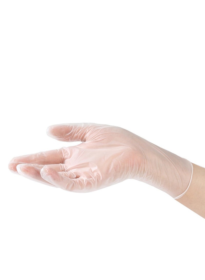 100 disposable PVC gloves, food grade vinyl transparent gloves, used for kitchen cleaning, baking catering, beauty salon protection, etc - Image 1