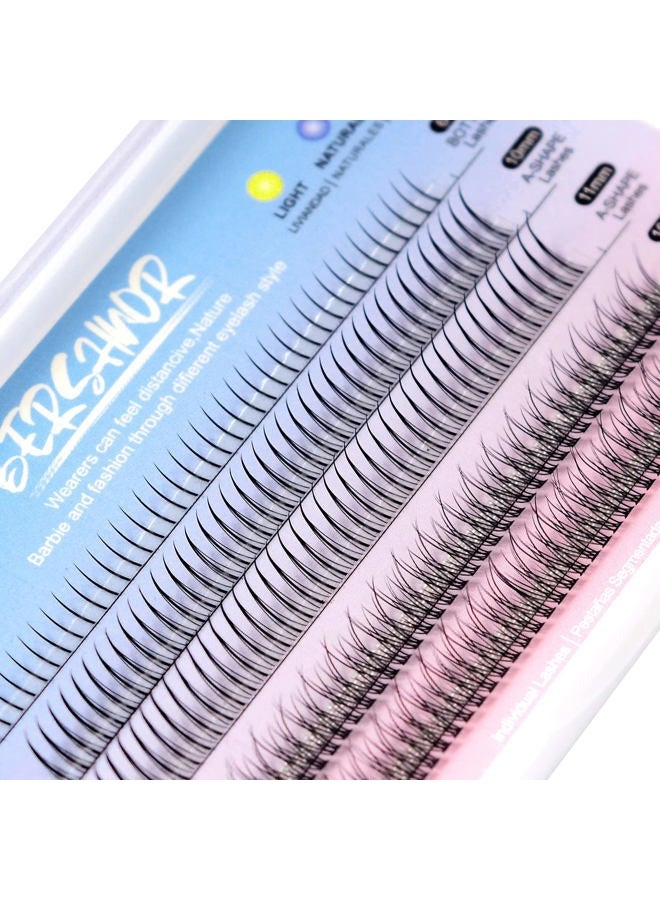 BERSHNOR BlueSmurfs Individual Fairy Eyelashes Extensions Fluffy DIY Cute Eye Cluster Eyelashes Natural Faux Mink False Eye Lashes Multipack of 170 Mini Individuals Fairy Lash Clusters (Include Bottom Lashes) - Image 4