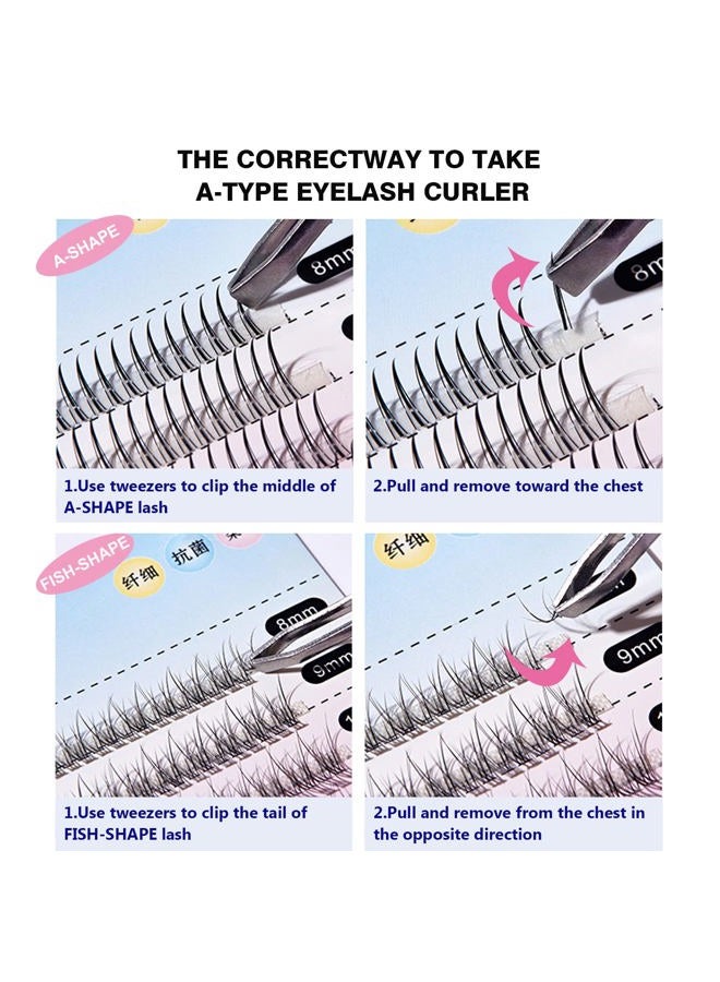 BERSHNOR BlueSmurfs Individual Fairy Eyelashes Extensions Fluffy DIY Cute Eye Cluster Eyelashes Natural Faux Mink False Eye Lashes Multipack of 170 Mini Individuals Fairy Lash Clusters (Include Bottom Lashes) - Image 5