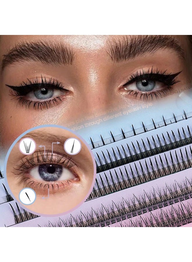 BERSHNOR BlueSmurfs Individual Fairy Eyelashes Extensions Fluffy DIY Cute Eye Cluster Eyelashes Natural Faux Mink False Eye Lashes Multipack of 170 Mini Individuals Fairy Lash Clusters (Include Bottom Lashes) - Image 2