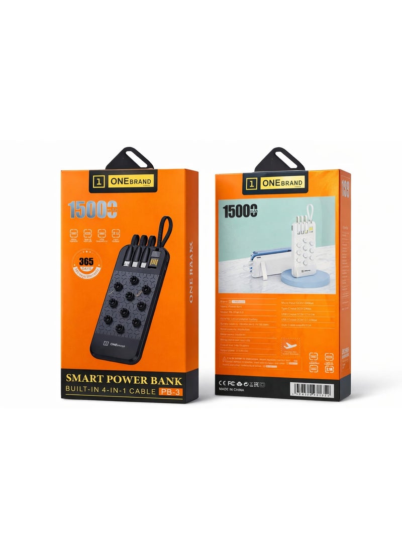 ONEBRAND Smart Power Bank PB-3 – 15000mAh