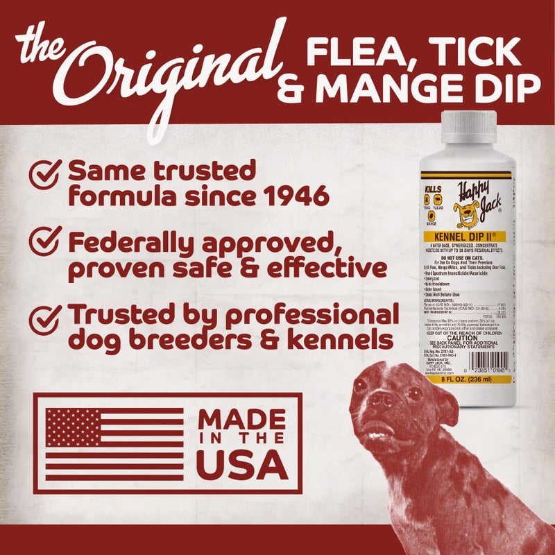 Happy Jack Kennel Dip Dog Flea and Tick Treatment & Prevention, Made in USA, Spray Yard & Home 30-Day Control, Kills Fleas, Ticks, Deer Ticks, Mange, Lice, for Puppies, Small to Large Dogs (16 oz) - Image 5