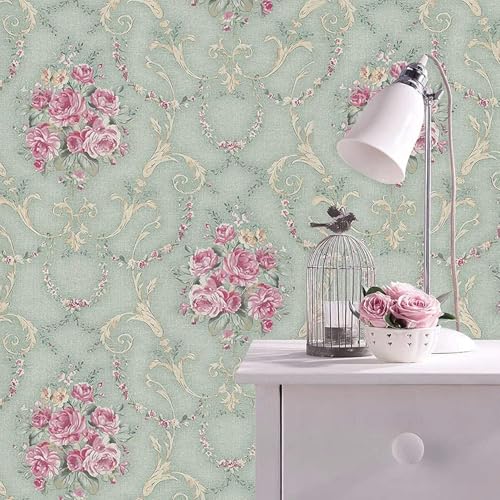 Jig-Tik Contact Paper Waterproof PVC Wallpapers Roll Embossed Europe Style Nordic 3D Sculpture Flower Wall Covering Modern Wall Décor(45 * 300) (1, White Black) (1, Green Pink) - Image 3