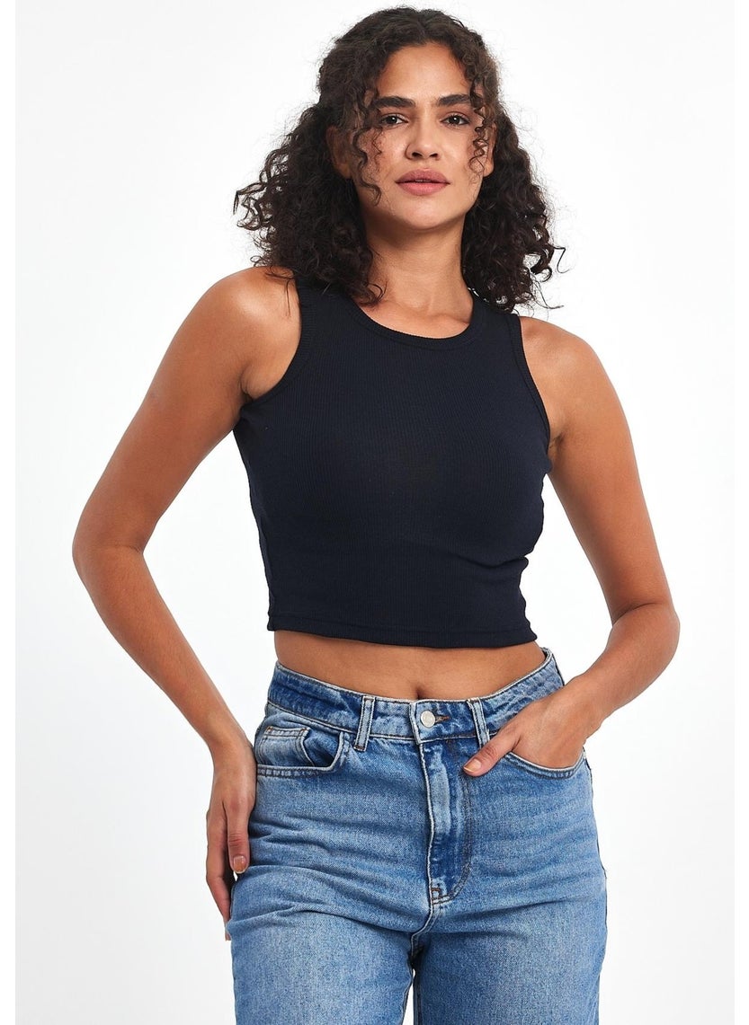 Women's Black-White-Grey-Navy Blue Ribbed Look Strap Thick Flexible Knitted 4-Piece Basic Crop Athlete Blouse - pzsku/ZA9F24A28AD5358721593Z/45/_/1741264878/45aed593-9cd2-4123-b12c-98eb4782238f