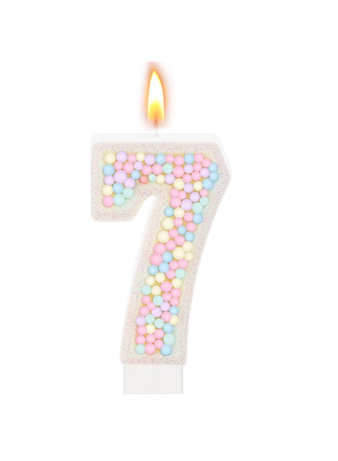 LAMAY Birthday candle set, containing 12 spiral candles, suitable for decorating cakes for boys and girls, wedding anniversary party cakes (number 7). - Image 2