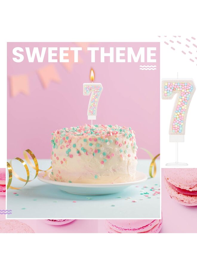 LAMAY Birthday candle set, containing 12 spiral candles, suitable for decorating cakes for boys and girls, wedding anniversary party cakes (number 7). - Image 4