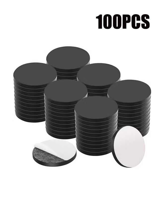 واي جيه 100 قطعة مغناطيس دائري مع لاصق خلفي مغناطيس مرن ذاتي اللصق للحرف اليدوية نقاط مغناطيسية صغيرة لسهولة تعليق الأجسام الخفيفة DIY للمدرسة والمكتب والمنزل - Image 1