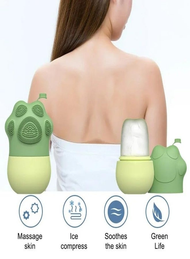 Episkey Ice Roller With Scrubber For Face Eyes and Neck To Brighten Skin & Enhance Your Natural Glow/Reusable Facial Treatment to Tighten & Tone Skin & De-Puff The Eye Area (GREEN-PRIMIUM) - Image 2