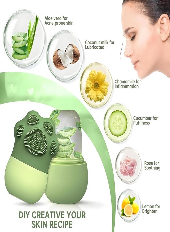 Episkey Ice Roller With Scrubber For Face Eyes and Neck To Brighten Skin & Enhance Your Natural Glow/Reusable Facial Treatment to Tighten & Tone Skin & De-Puff The Eye Area (GREEN-PRIMIUM) - Image 4