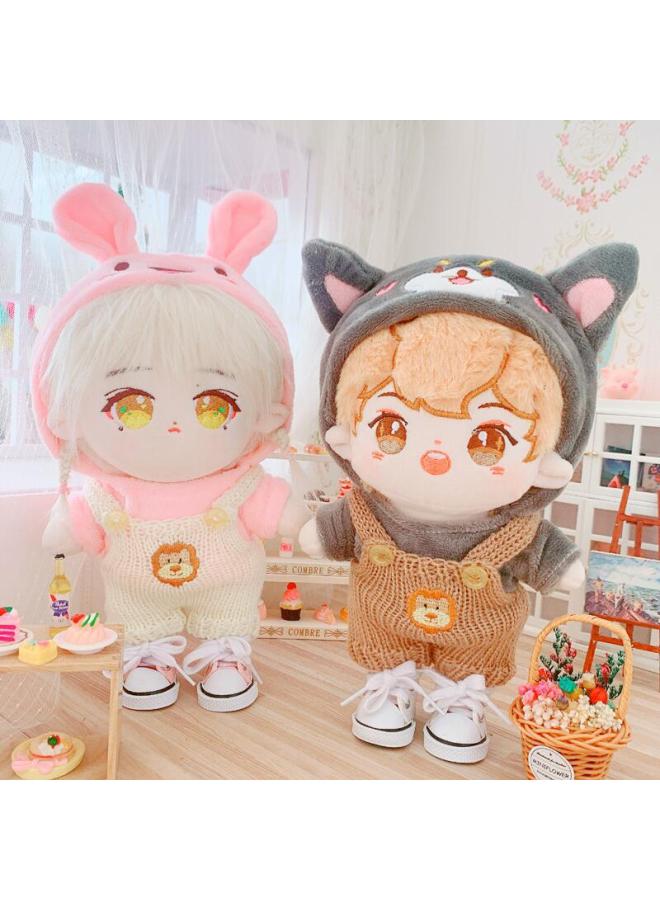 Spot Wool Lion Suspenders Cute Sweater 20cm Suit 20cm Doll Star Doll Doll Change Outfit-Specifications:20cm-Color:Stretch Hoodie Brown Corgi - Image 3