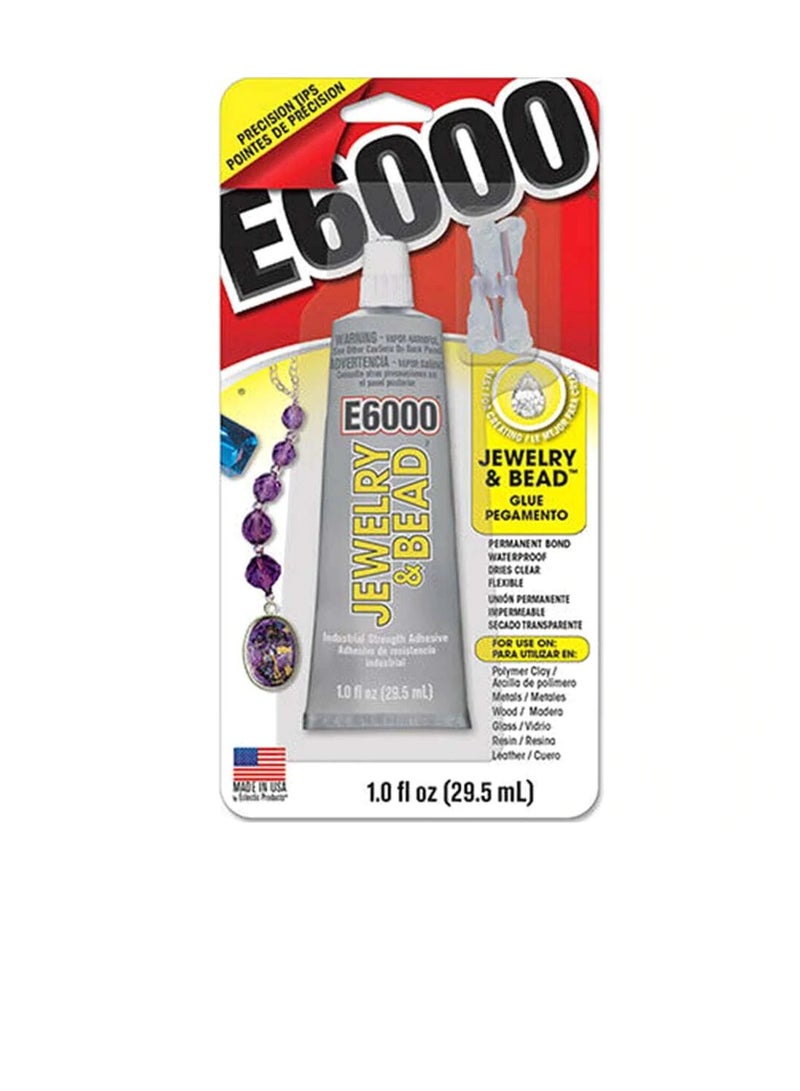 اي 6000 E6000 لاصق الخرزة والمجوهرات 1 أوقية شفاف - Image 1